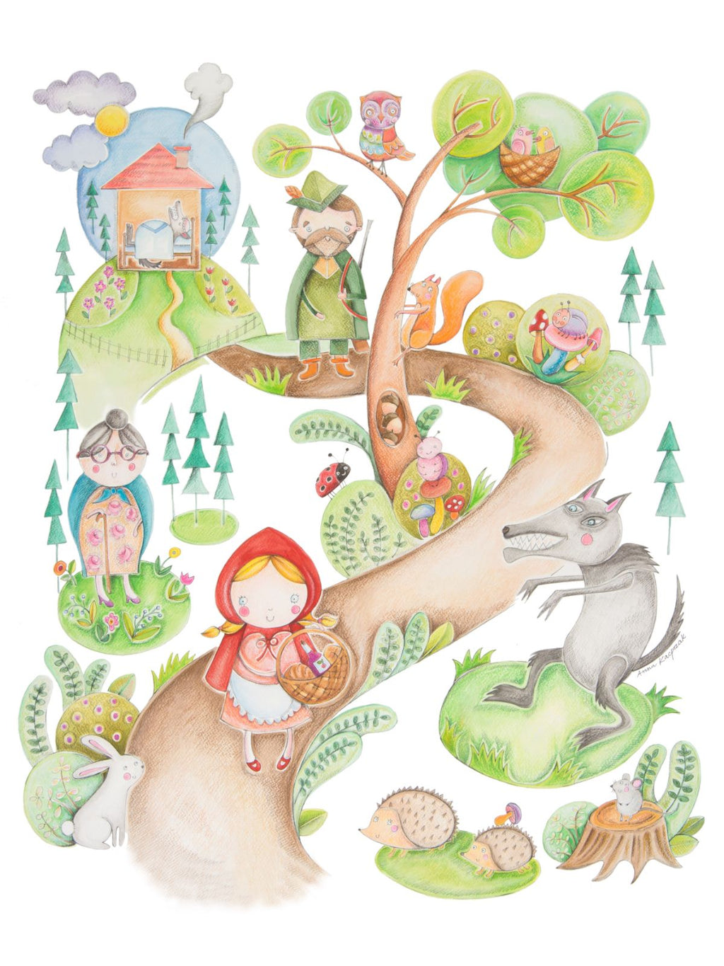 Pillow And Blanket Set Little Red Riding Hood 37x45