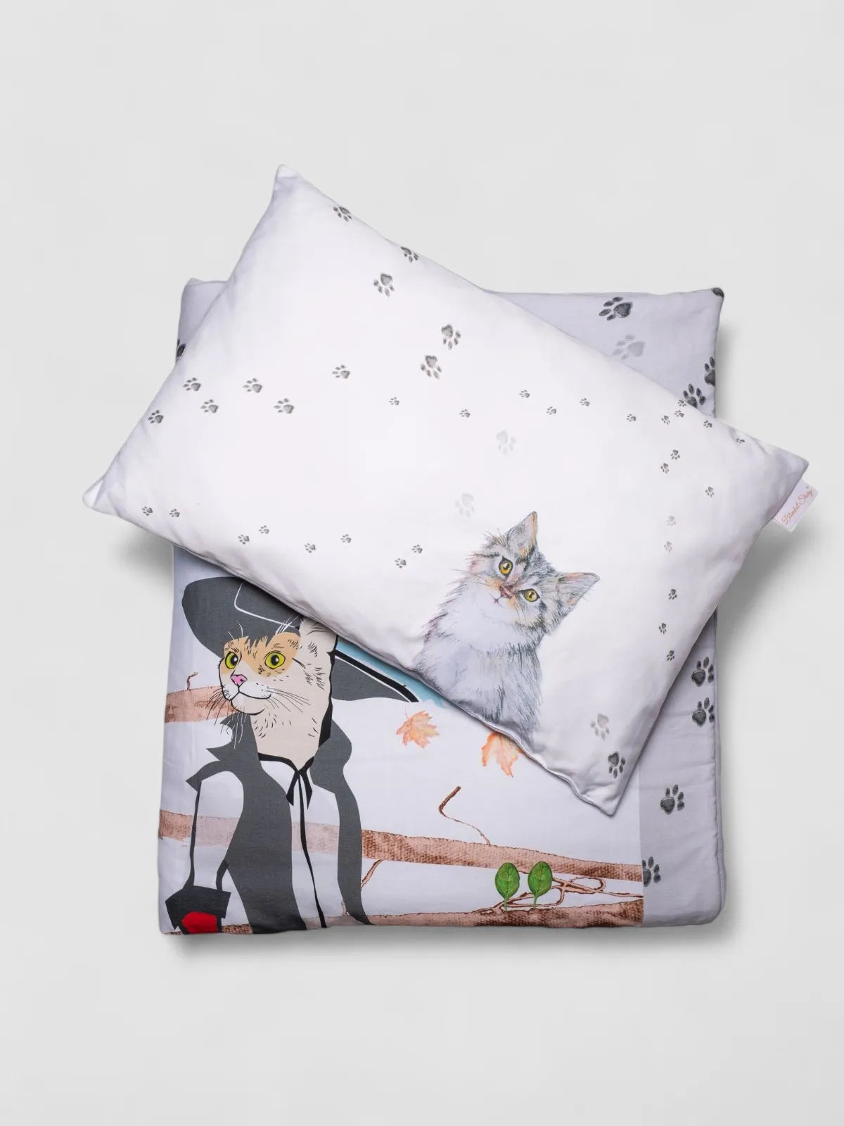 Ensemble oreiller et couverture Chat Botté 39x52