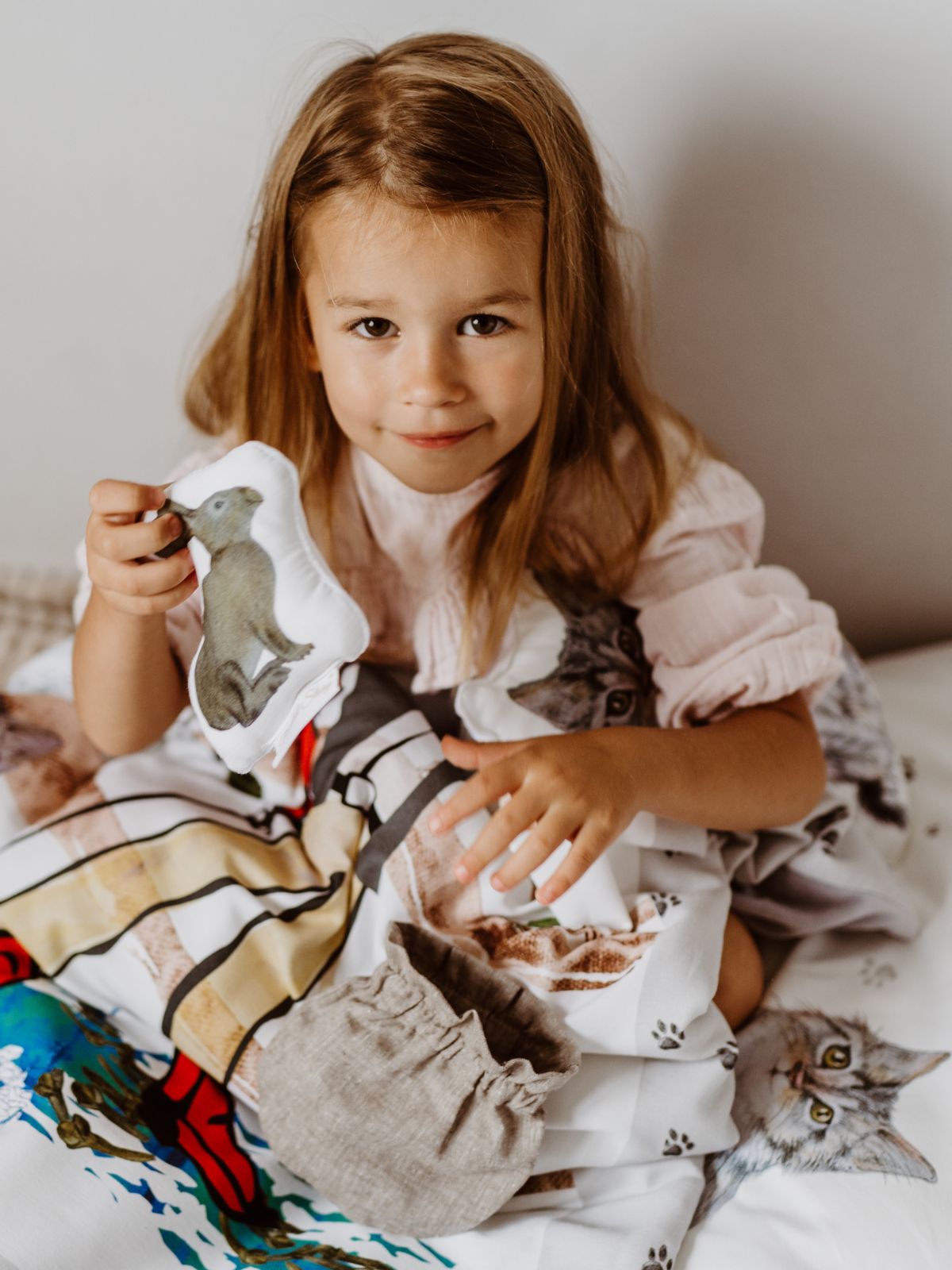 Ensemble oreiller et couverture Chat Botté 39x52