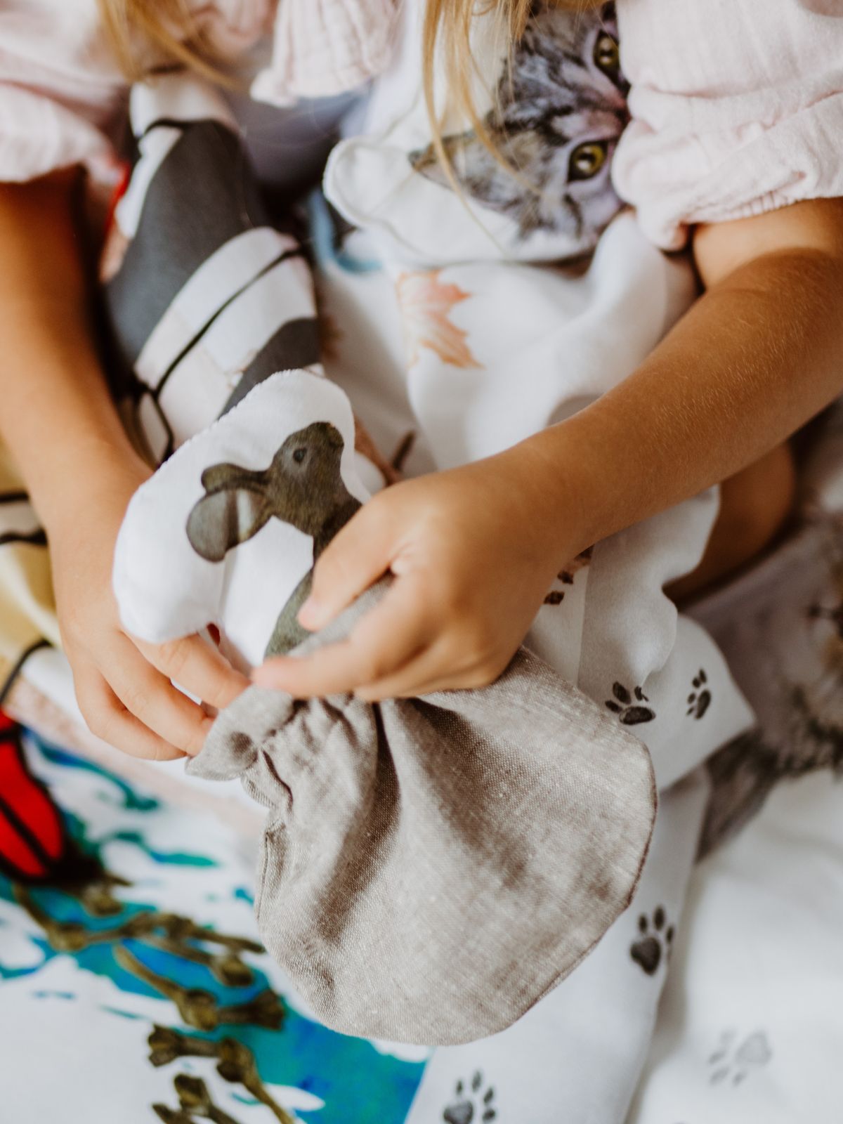 Ensemble oreiller et couverture Chat Botté 39x52