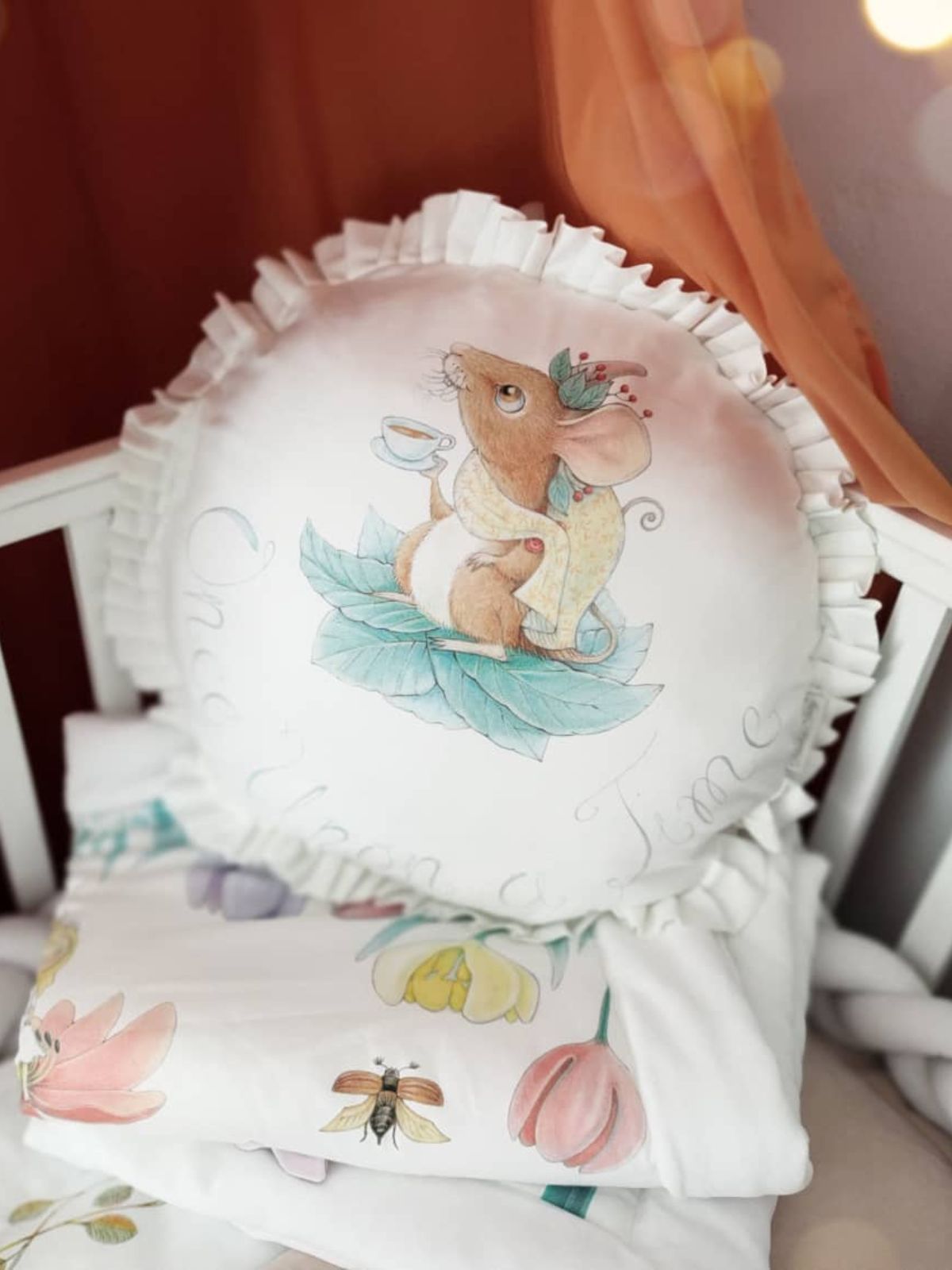 Coussin décoratif rond Poucette