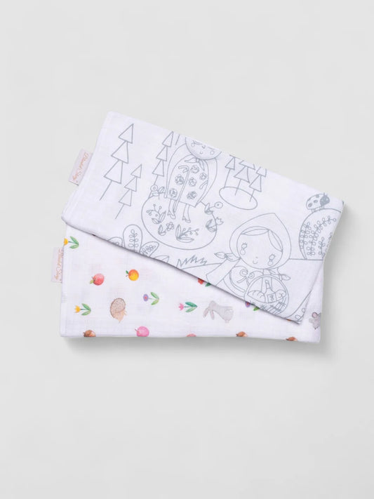 Ensemble de 2 couvertures d'emmaillotage pour bébé 28x28